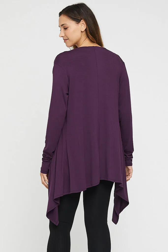 Waterfall Cardigan - Plum