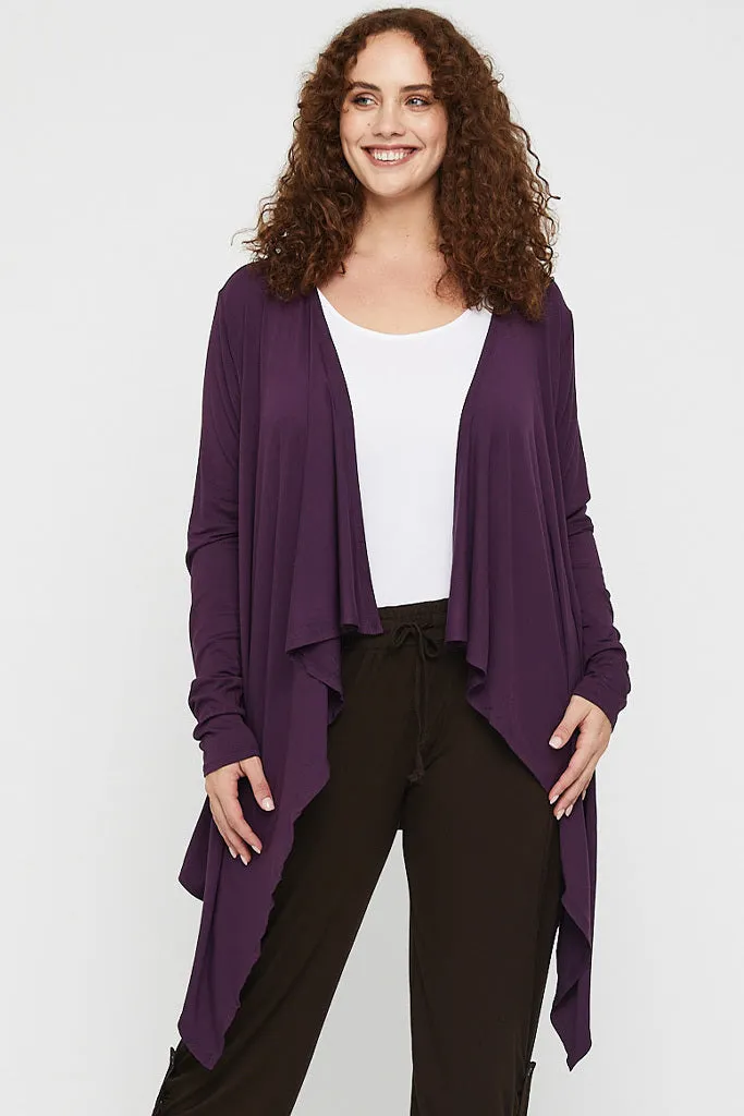 Waterfall Cardigan - Plum