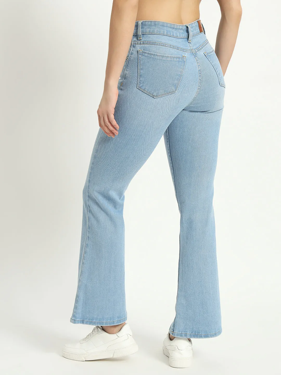 WOMEN BOOTCUT MID RISE LIGHT BLUE JEANS