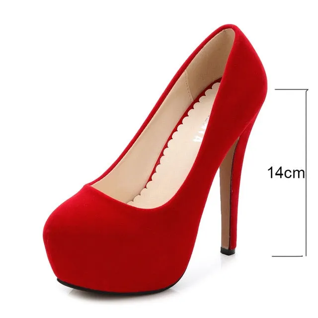 women night club thin heel sexy plus big size 14cm