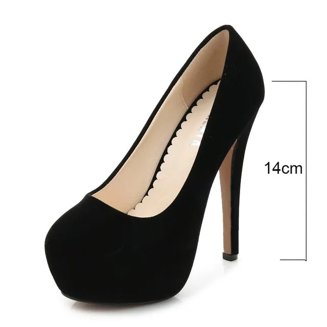 women night club thin heel sexy plus big size 14cm