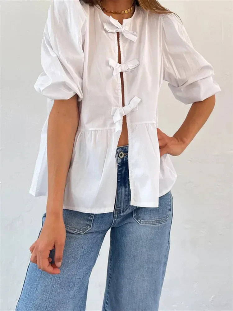 Women's Loose Casual Short Sleeve O Neck Solid Color/Striped Streetwear Blouse